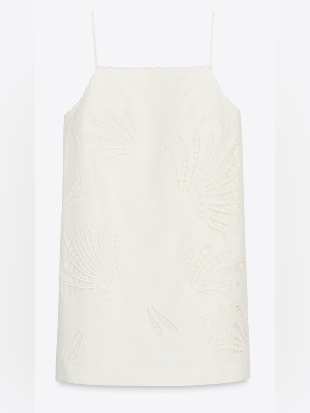 Zara White Labeled Cotton Top